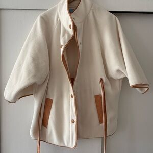 Draper James Cream Cape with Tan Trim
